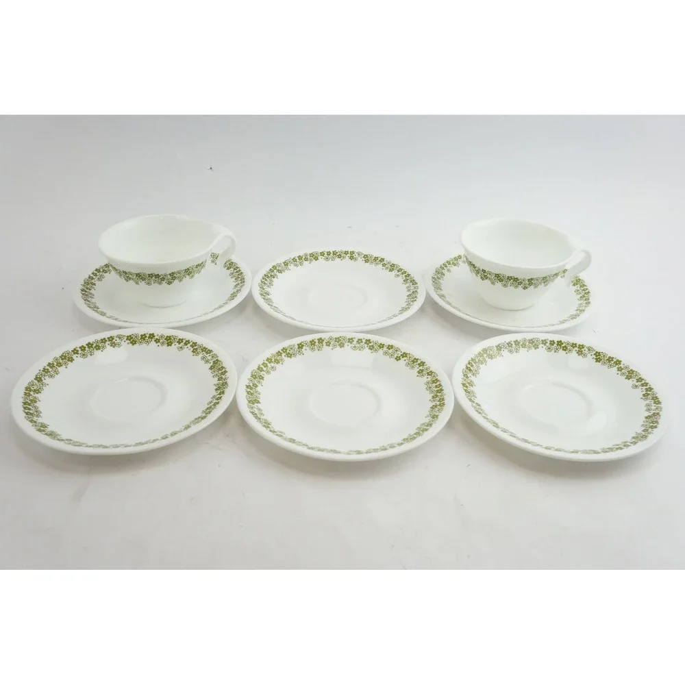 Corning Corelle Tea Cup & Saucer 8pc Set Crazy Daisy Spring‎ Blossom VGC